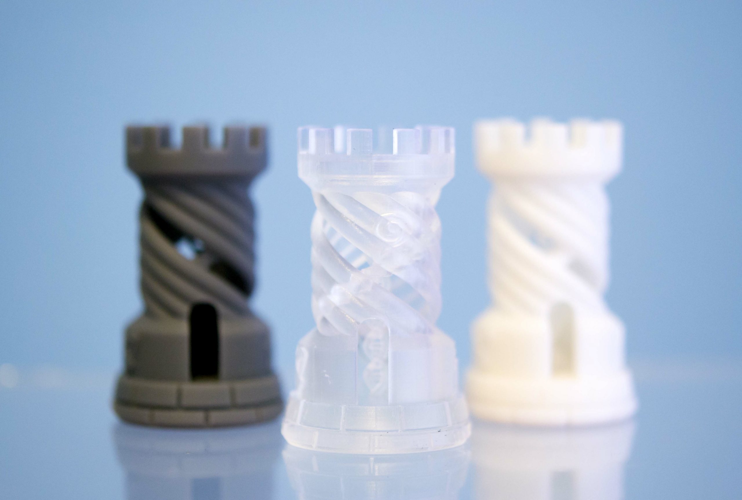 Three Objects photopolymer printed on a 3d printer.